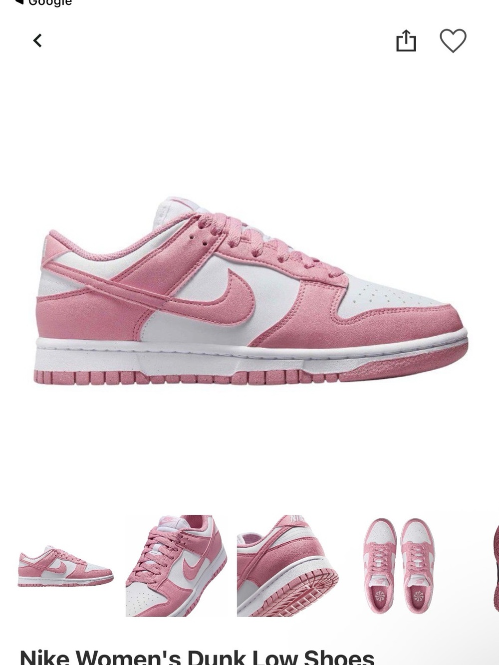 Nike Women's Dunk Low Sneakers - Pink/White